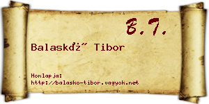 Balaskó Tibor névjegykártya